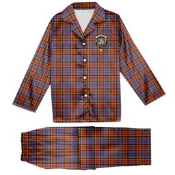 ScotsTee Shop Scottish Dalrymple Orginal Crest Tartan Pajama Satin Velvet Flannel Pajama Set