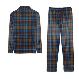 ScotsTee Shop Scottish Cockburn Brown Ancient Crest Tartan Pajama Satin Velvet Flannel Pajama Set