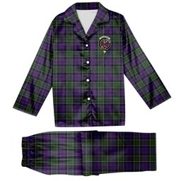 ScotsTee Shop Scottish Colquhoun 3 Crest Tartan Pajama Satin Velvet Flannel Pajama Set