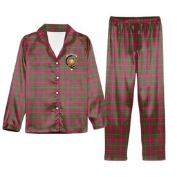ScotsTee Shop Scottish Carruthers Ancient Crest Tartan Pajama Satin Velvet Flannel Pajama Set