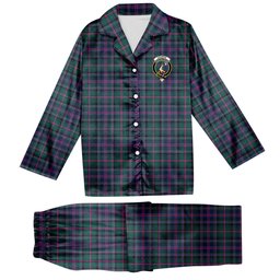 ScotsTee Shop Scottish Cooper Modern Crest Tartan Pajama Satin Velvet Flannel Pajama Set