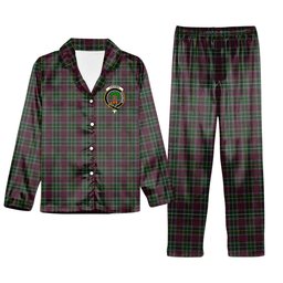 ScotsTee Shop Scottish Crosbie Crest Tartan Pajama Satin Velvet Flannel Pajama Set