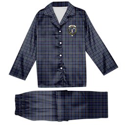 ScotsTee Shop Scottish Clark Robert McGavin Crest Tartan Pajama Satin Velvet Flannel Pajama Set