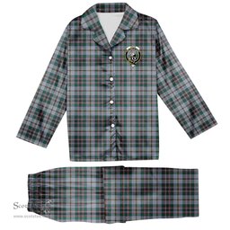 ScotsTee Shop Scottish Craig Modern Crest Tartan Pajama Satin Velvet Flannel Pajama Set