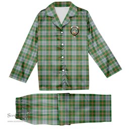 ScotsTee Shop Scottish Cooper Dress Dalgleish 2 Crest Tartan Pajama Satin Velvet Flannel Pajama Set