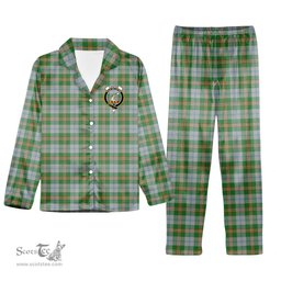 ScotsTee Shop Scottish Cooper Dress Dalgleish 2 Crest Tartan Pajama Satin Velvet Flannel Pajama Set