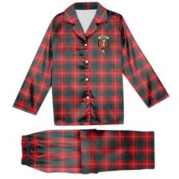 ScotsTee Shop Scottish Chisholm SC Crest Tartan Pajama Satin Velvet Flannel Pajama Set