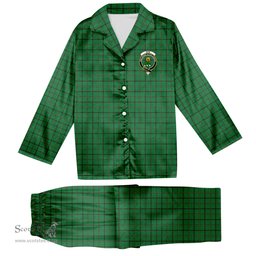 ScotsTee Shop Scottish Don (Tribe-of-Mar) Crest Tartan Pajama Satin Velvet Flannel Pajama Set