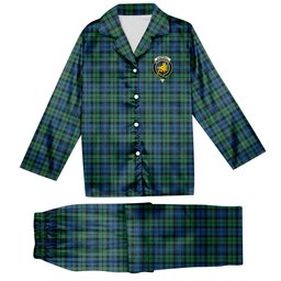 ScotsTee Shop Scottish Campbell Ancient 02 Crest Tartan Pajama Satin Velvet Flannel Pajama Set