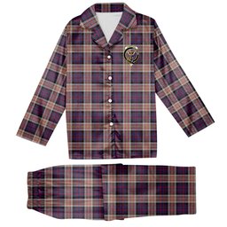 ScotsTee Shop Scottish Carnegie 2 Crest Tartan Pajama Satin Velvet Flannel Pajama Set
