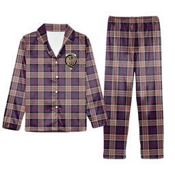 ScotsTee Shop Scottish Carnegie 2 Crest Tartan Pajama Satin Velvet Flannel Pajama Set
