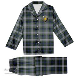 ScotsTee Shop Scottish Campbell of Lochnell Dress Crest Tartan Pajama Satin Velvet Flannel Pajama Set