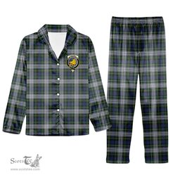 ScotsTee Shop Scottish Campbell of Lochnell Dress Crest Tartan Pajama Satin Velvet Flannel Pajama Set