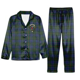 ScotsTee Shop Scottish Colquhoun Crest Tartan Pajama Satin Velvet Flannel Pajama Set
