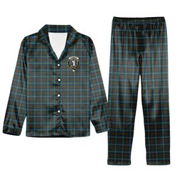 ScotsTee Shop Scottish Cathcart Crest Tartan Pajama Satin Velvet Flannel Pajama Set