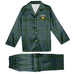 ScotsTee Shop Scottish Campbell of Argyll 1815 Ancient 2 Crest Tartan Pajama Satin Velvet Flannel Pajama Set