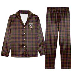 ScotsTee Shop Scottish Cochrane Modern Crest Tartan Pajama Satin Velvet Flannel Pajama Set