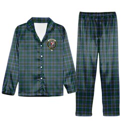 ScotsTee Shop Scottish Cockburn Ancient Crest Tartan Pajama Satin Velvet Flannel Pajama Set