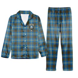 ScotsTee Shop Scottish Cathcart Ancient Crest Tartan Pajama Satin Velvet Flannel Pajama Set