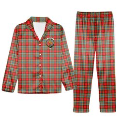 ScotsTee Shop Scottish Chattan Crest Tartan Pajama Satin Velvet Flannel Pajama Set