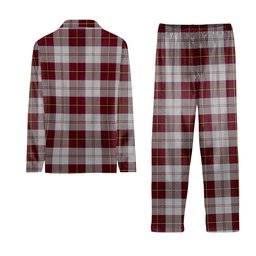 ScotsTee Shop Scottish Cunningham Dress Burgundy Dance Crest Tartan Pajama Satin Velvet Flannel Pajama Set