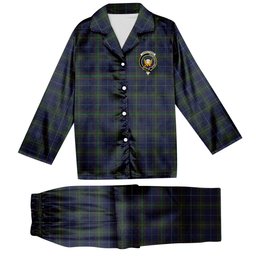 ScotsTee Shop Scottish Carruthers George Crest Tartan Pajama Satin Velvet Flannel Pajama Set