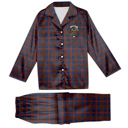 ScotsTee Shop Scottish Carnegie 3 Crest Tartan Pajama Satin Velvet Flannel Pajama Set