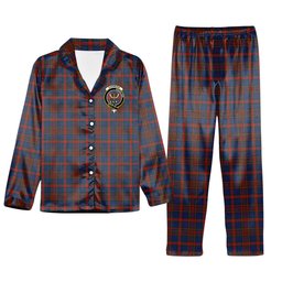 ScotsTee Shop Scottish Carnegie 3 Crest Tartan Pajama Satin Velvet Flannel Pajama Set
