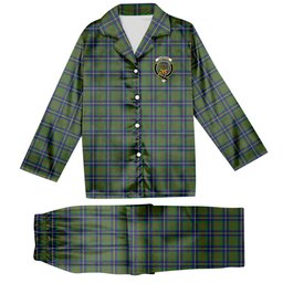 ScotsTee Shop Scottish Cameron of Lochiel Hunting Crest Tartan Pajama Satin Velvet Flannel Pajama Set