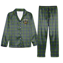 ScotsTee Shop Scottish Cameron of Lochiel Hunting Crest Tartan Pajama Satin Velvet Flannel Pajama Set