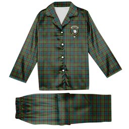 ScotsTee Shop Scottish Cunningham Hunting Ancient Crest Tartan Pajama Satin Velvet Flannel Pajama Set