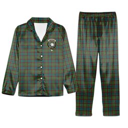 ScotsTee Shop Scottish Cunningham Hunting Ancient Crest Tartan Pajama Satin Velvet Flannel Pajama Set