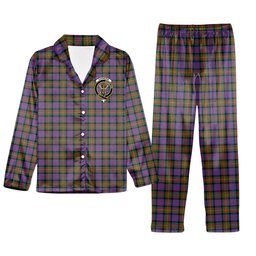 ScotsTee Shop Scottish Carnegie Ancient Crest Tartan Pajama Satin Velvet Flannel Pajama Set