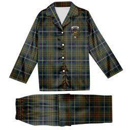ScotsTee Shop Scottish Cameron of Lochiel Hunting Modern Crest Tartan Pajama Satin Velvet Flannel Pajama Set