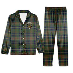 ScotsTee Shop Scottish Cameron of Lochiel Hunting Modern Crest Tartan Pajama Satin Velvet Flannel Pajama Set