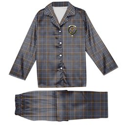 ScotsTee Shop Scottish Carnegie Check Ancient Crest Tartan Pajama Satin Velvet Flannel Pajama Set
