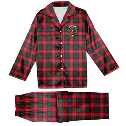 ScotsTee Shop Scottish Charteris Crest Tartan Pajama Satin Velvet Flannel Pajama Set
