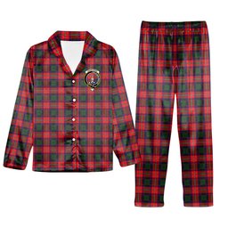ScotsTee Shop Scottish Charteris Crest Tartan Pajama Satin Velvet Flannel Pajama Set