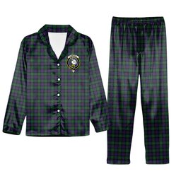 ScotsTee Shop Scottish Campbell of Cawdor Crest Tartan Pajama Satin Velvet Flannel Pajama Set