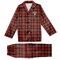 ScotsTee Shop Scottish Colville Modern Crest Tartan Pajama Satin Velvet Flannel Pajama Set