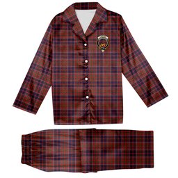 ScotsTee Shop Scottish Cameron of Locheil Original Crest Tartan Pajama Satin Velvet Flannel Pajama Set