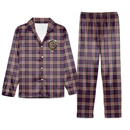 ScotsTee Shop Scottish Carnegie Crest Tartan Pajama Satin Velvet Flannel Pajama Set