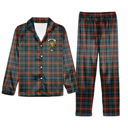 ScotsTee Shop Scottish Cumming 1831 Crest Tartan Pajama Satin Velvet Flannel Pajama Set