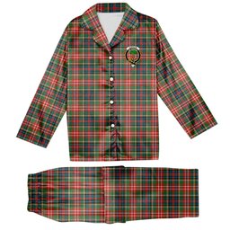 ScotsTee Shop Scottish Christie Ancient Crest Tartan Pajama Satin Velvet Flannel Pajama Set