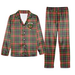 ScotsTee Shop Scottish Christie Ancient Crest Tartan Pajama Satin Velvet Flannel Pajama Set