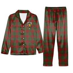 ScotsTee Shop Scottish Cumming 1850 2 Crest Tartan Pajama Satin Velvet Flannel Pajama Set