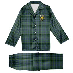 ScotsTee Shop Scottish Campbell of Argyll 1815 Ancient Crest Tartan Pajama Satin Velvet Flannel Pajama Set