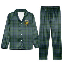 ScotsTee Shop Scottish Campbell of Argyll 1815 Ancient Crest Tartan Pajama Satin Velvet Flannel Pajama Set