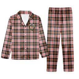ScotsTee Shop Scottish Carnegie Dress Modern Crest Tartan Pajama Satin Velvet Flannel Pajama Set
