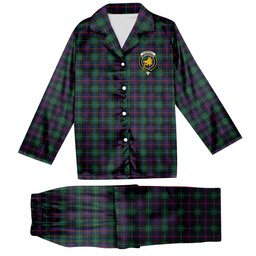 ScotsTee Shop Scottish Campbel of Cawdor Modern Crest Tartan Pajama Satin Velvet Flannel Pajama Set